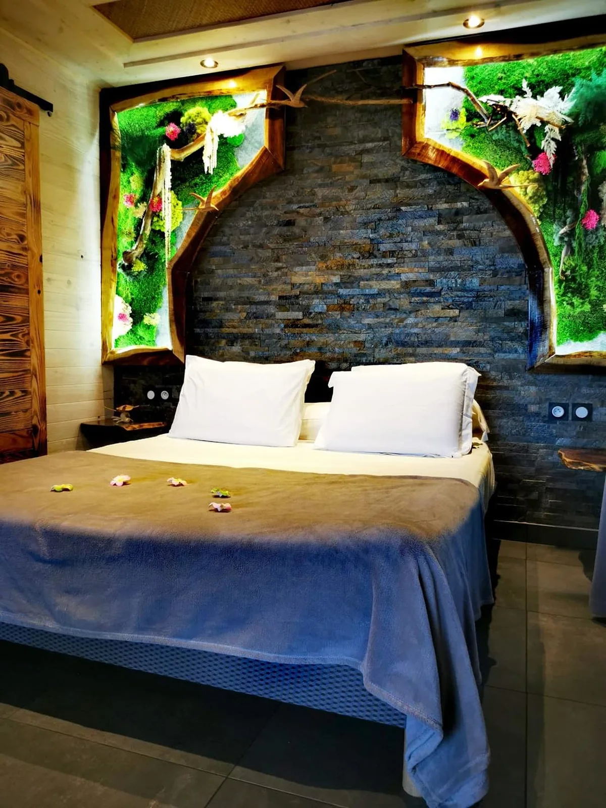 Le lit du Figuier sous le mur de pierre et le végétal